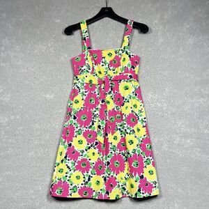 Lilly Pulitzer Dress Womens 0 Multicolor Avaline Doodle Bug Daisy Floral Dress